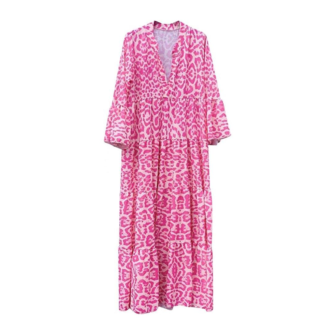 Lange Jurk met Dierenprint - Dresses - Jurkjes.co