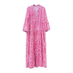 Lange Jurk met Dierenprint - Dresses - Jurkjes.co