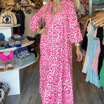 Lange Jurk met Dierenprint - Dresses - Jurkjes.co