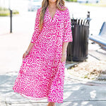 Lange Jurk met Dierenprint - Dresses - Jurkjes.co