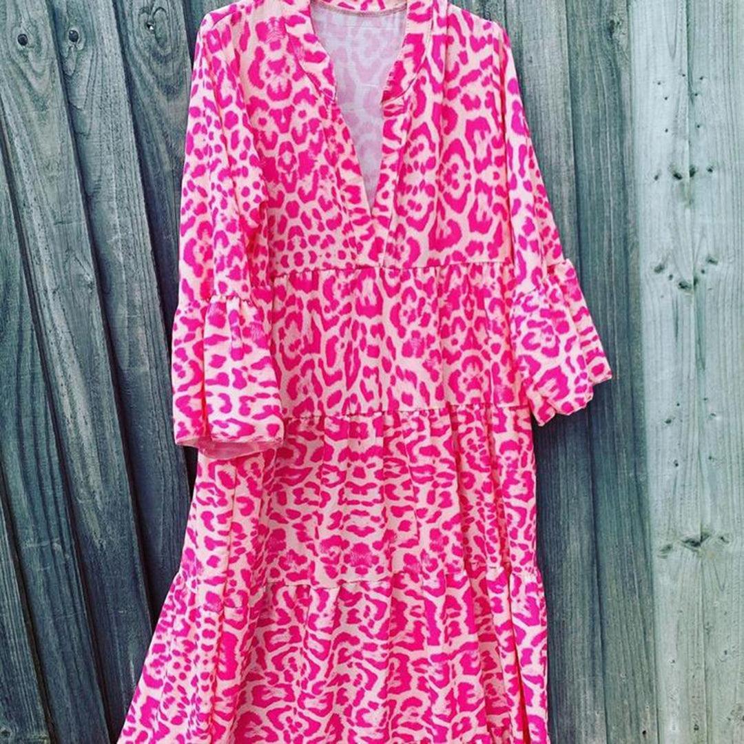 Lange Jurk met Dierenprint - Dresses - Jurkjes.co