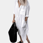 Lange Jurk met Effen Ontwerp - Women Summer Dress - Jurkjes.co