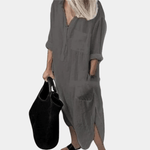 Lange Jurk met Effen Ontwerp - Women Summer Dress - Jurkjes.co