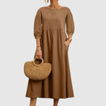 Lange Jurk met Effen Patroon - Women Summer Dress - Jurkjes.co