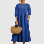 Lange Jurk met Effen Patroon - Women Summer Dress - Jurkjes.co