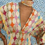 Lange Jurk met Geometrisch Patroon - CB- Dresses - Jurkjes.co