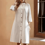 Lange Jurk met Knoopsluiting - CB - Dresses - Jurkjes.co