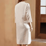 Lange Jurk met Knoopsluiting - CB - Dresses - Jurkjes.co