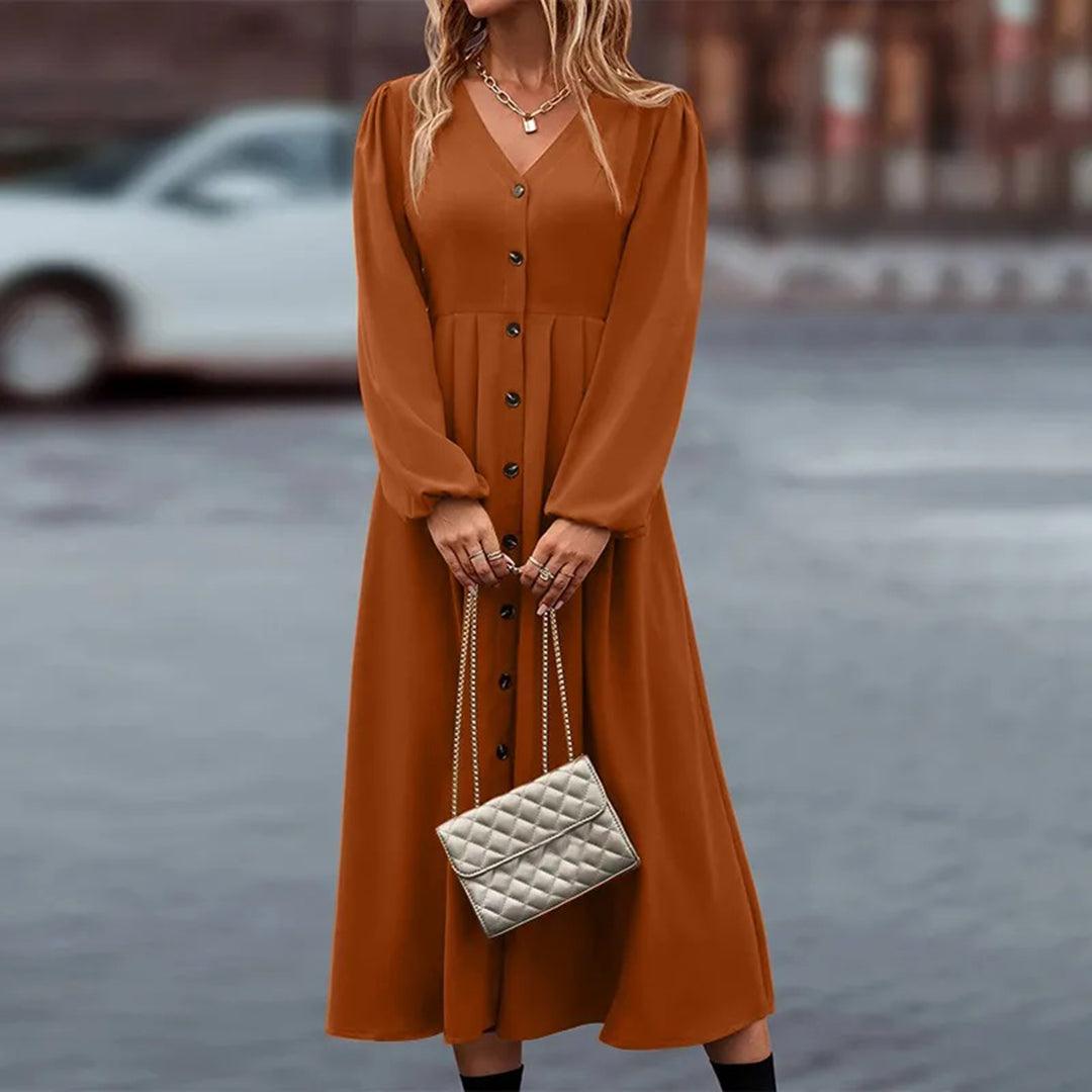 Lange Jurk met Knoopsluiting - Dresses - Jurkjes.co