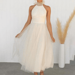 Lange Jurk met Opstaande Kraag - Women Summer Dress - Jurkjes.co