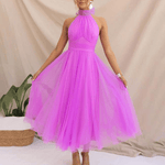 Lange Jurk met Opstaande Kraag - Women Summer Dress - Jurkjes.co