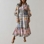 Lange Jurk met Patchwork en Smock - Women Summer Dress - Jurkjes.co