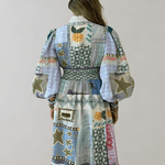 Lange Jurk met Patchwork en Smock - Women Summer Dress - Jurkjes.co