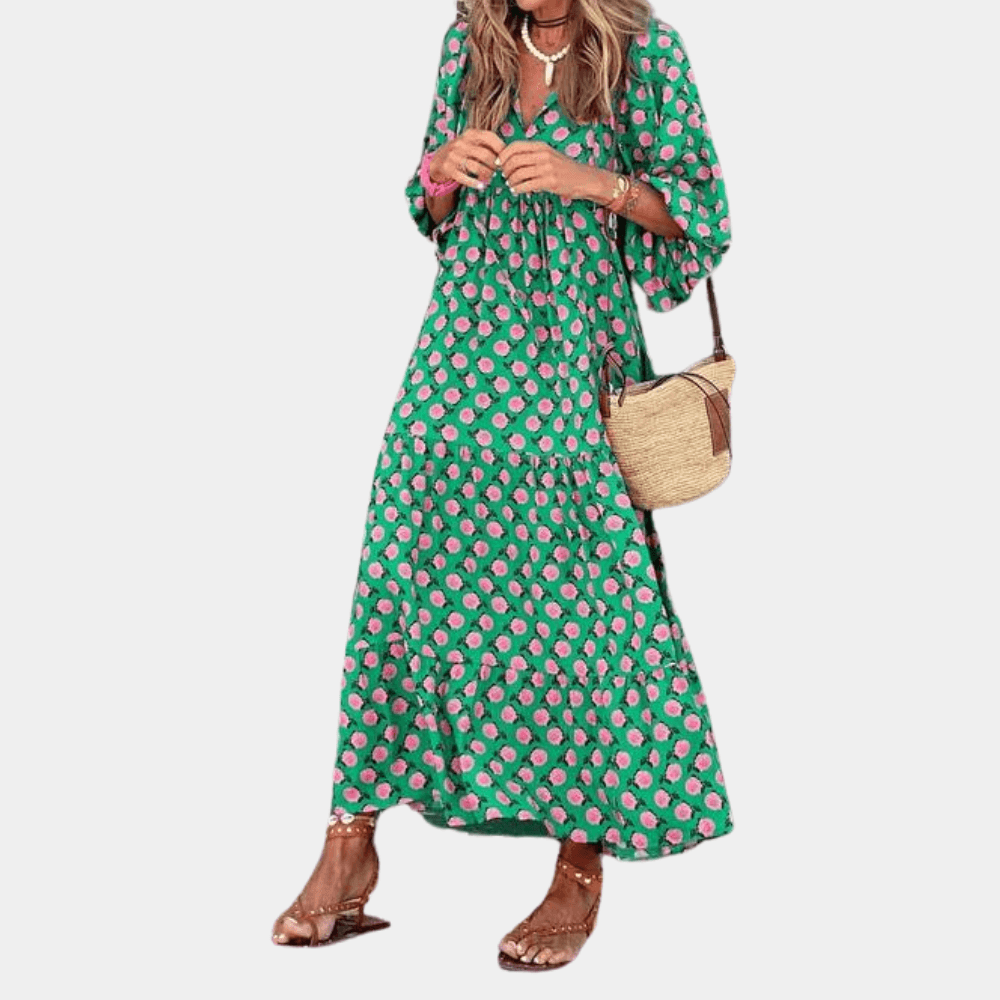 Lange Jurk met Polka Dots - CB- Dresses - Jurkjes.co