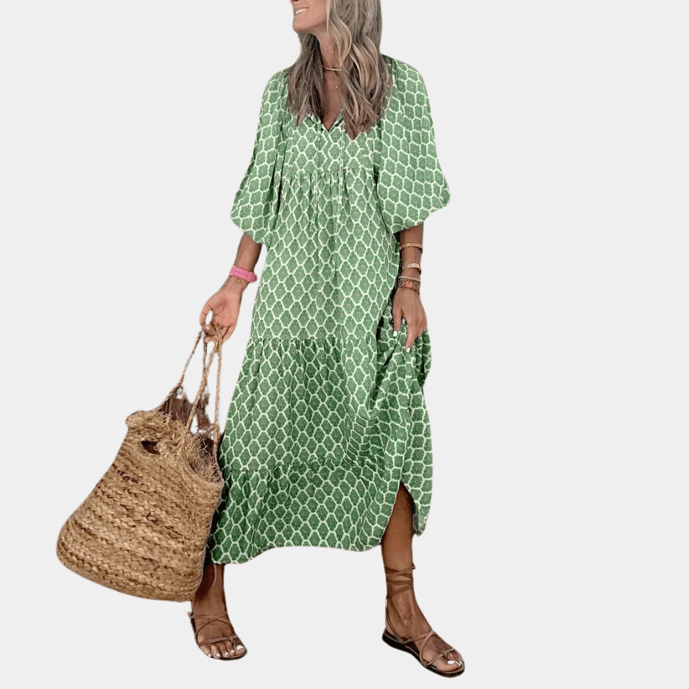 Lange Jurk met Polka Dots - CB- Dresses - Jurkjes.co