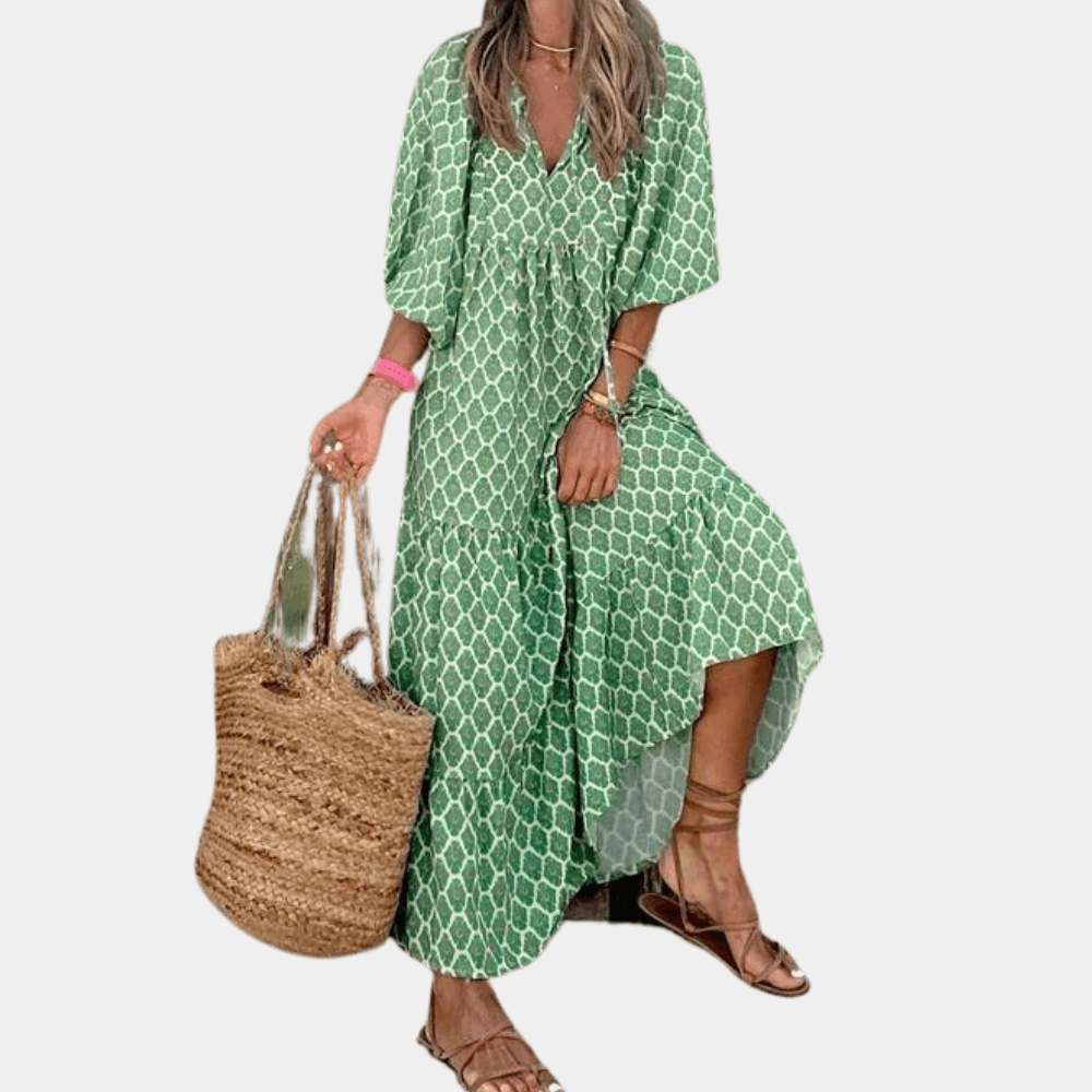 Lange Jurk met Polka Dots - CB- Dresses - Jurkjes.co