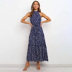 Lange Jurk met Polka Dots en Strik - Women Summer Dress - Jurkjes.co
