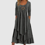 Lange Jurk met Ruches en A-lijn - Women Winter Dress - Jurkjes.co