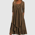 Lange Jurk met Ruches en A-lijn - Women Winter Dress - Jurkjes.co