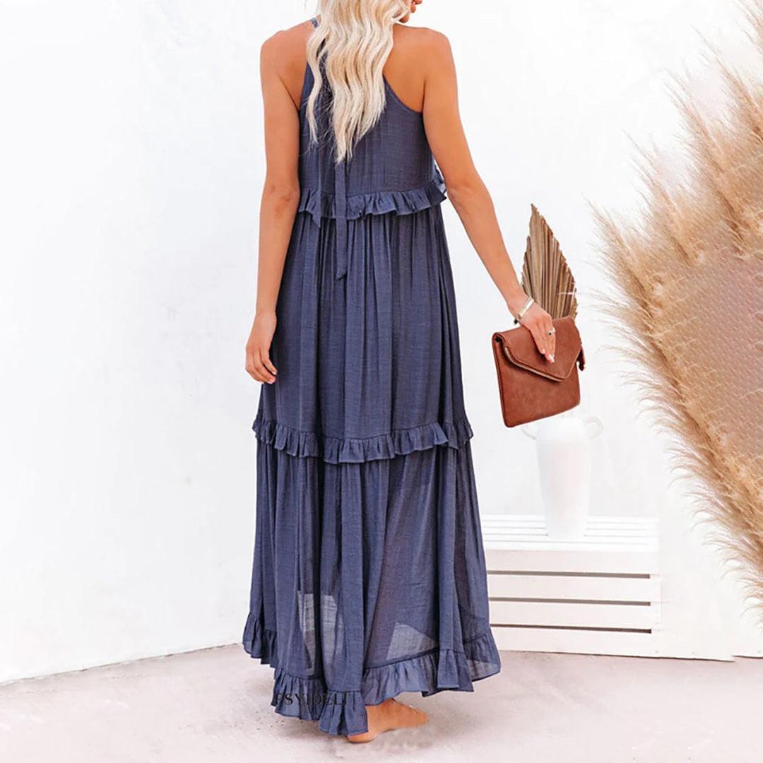 Lange Jurk met Ruches en Gelaagd Ontwerp - Women Summer Dress - Jurkjes.co