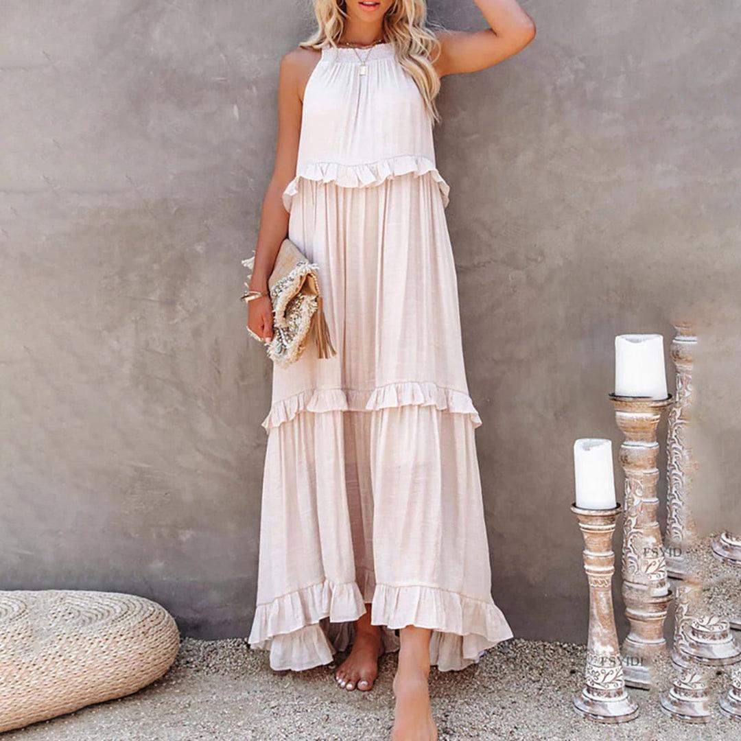 Lange Jurk met Ruches en Gelaagd Ontwerp - Women Summer Dress - Jurkjes.co