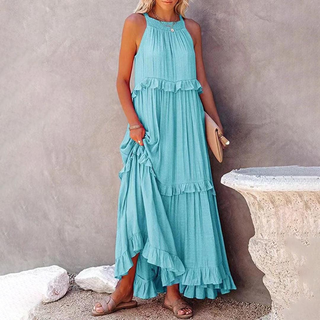Lange Jurk met Ruches en Gelaagd Ontwerp - Women Summer Dress - Jurkjes.co