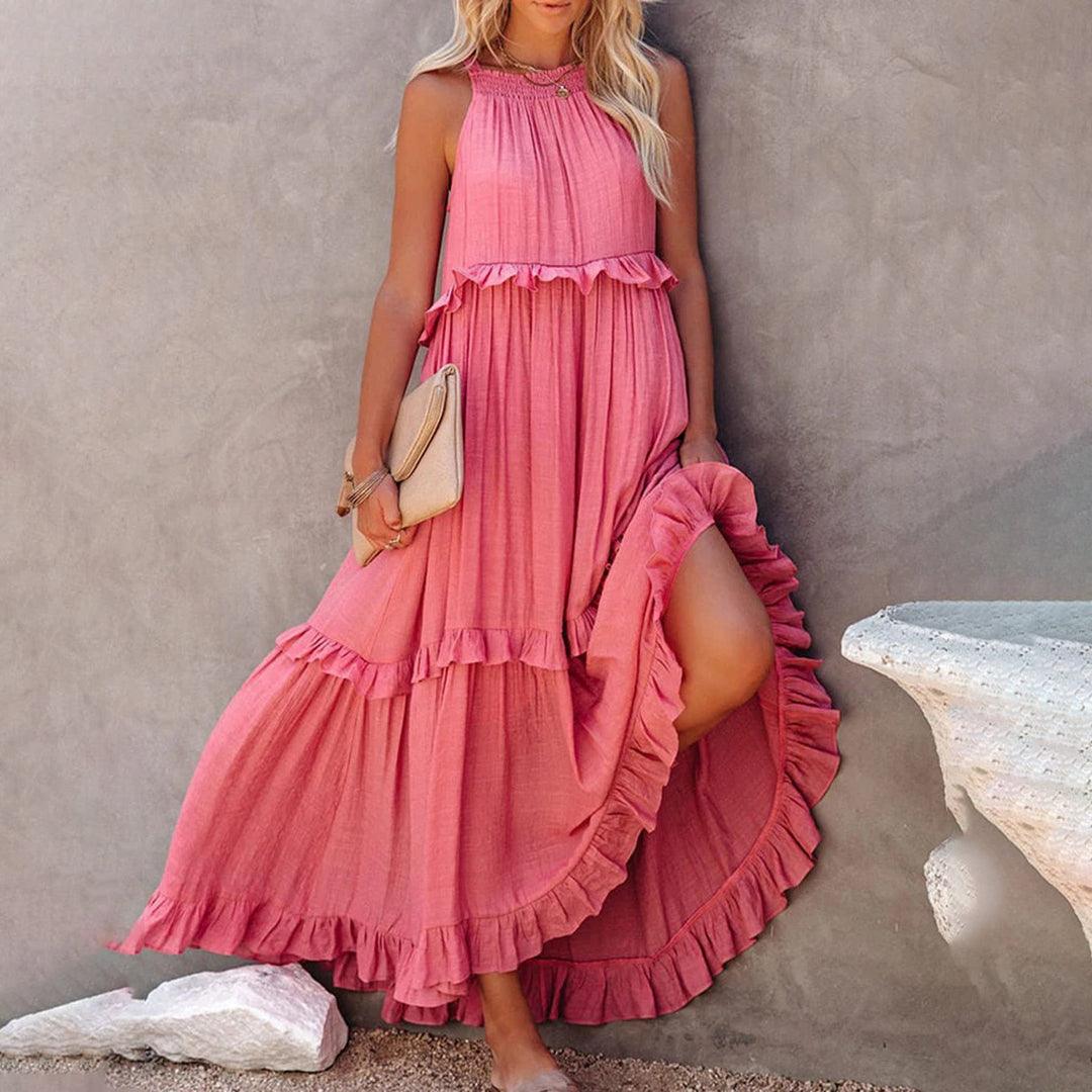 Lange Jurk met Ruches en Gelaagd Ontwerp - Women Summer Dress - Jurkjes.co