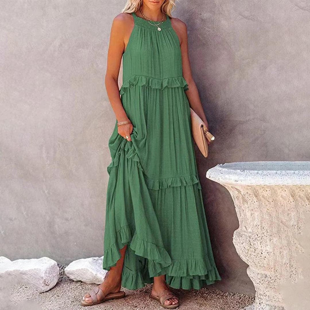 Lange Jurk met Ruches en Gelaagd Ontwerp - Women Summer Dress - Jurkjes.co