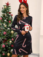 Lange Jurk met Speelse Kerstprint - Mini Dresses - Jurkjes.co