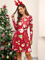 Lange Jurk met Speelse Kerstprint - Mini Dresses - Jurkjes.co