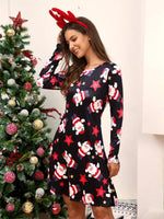 Lange Jurk met Speelse Kerstprint - Mini Dresses - Jurkjes.co