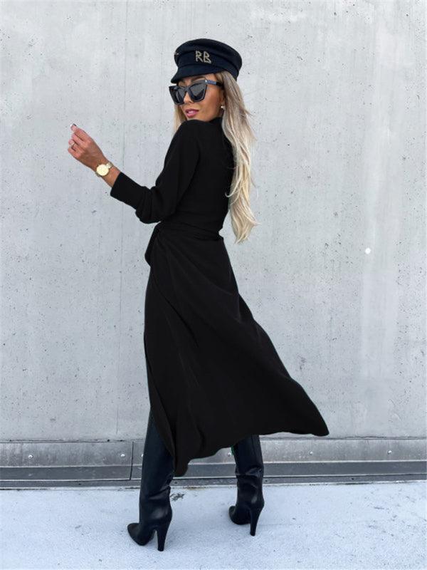 Lange Jurk met Strikceintuur en Knopen - Maxi Dresses - Jurkjes.co