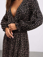 Lange Jurk met V-hals en Bloemenprint - Maxi Dresses - Jurkjes.co