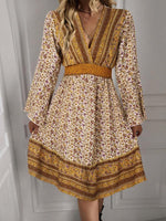 Lange Jurk met V-hals en Bohemian Print - Maxi Dresses - Jurkjes.co