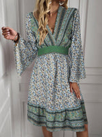 Lange Jurk met V-hals en Bohemian Print - Maxi Dresses - Jurkjes.co