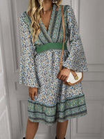 Lange Jurk met V-hals en Bohemian Print - Maxi Dresses - Jurkjes.co