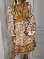 Lange Jurk met V-hals en Bohemian Print - Maxi Dresses - Jurkjes.co