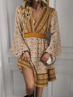 Lange Jurk met V-hals en Bohemian Print - Maxi Dresses - Jurkjes.co