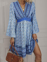 Lange Jurk met V-hals en Bohemian Print - Maxi Dresses - Jurkjes.co