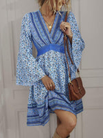 Lange Jurk met V-hals en Bohemian Print - Maxi Dresses - Jurkjes.co