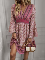 Lange Jurk met V-hals en Bohemian Print - Maxi Dresses - Jurkjes.co
