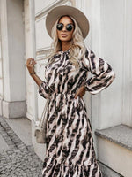 Lange Jurk met V-hals en Zebra Print - Maxi Dresses - Jurkjes.co