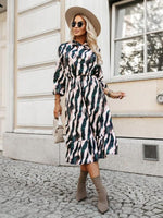 Lange Jurk met V-hals en Zebra Print - Maxi Dresses - Jurkjes.co