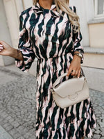 Lange Jurk met V-hals en Zebra Print - Maxi Dresses - Jurkjes.co