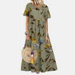 Lange Jurk met Vintage Bloemenprint - Women Summer Dress - Jurkjes.co