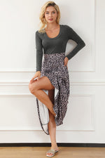 Lange Mouwen Strakke Bodice Panterprint Maxi-Jurk - Maxi Dresses - Jurkjes.co