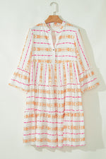 Losse Jurk met Geometrisch Patroon - Mini Dresses - Jurkjes.co