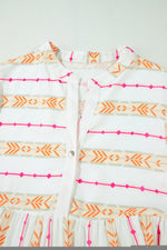 Losse Jurk met Geometrisch Patroon - Mini Dresses - Jurkjes.co