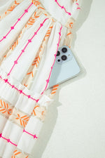 Losse Jurk met Geometrisch Patroon - Mini Dresses - Jurkjes.co