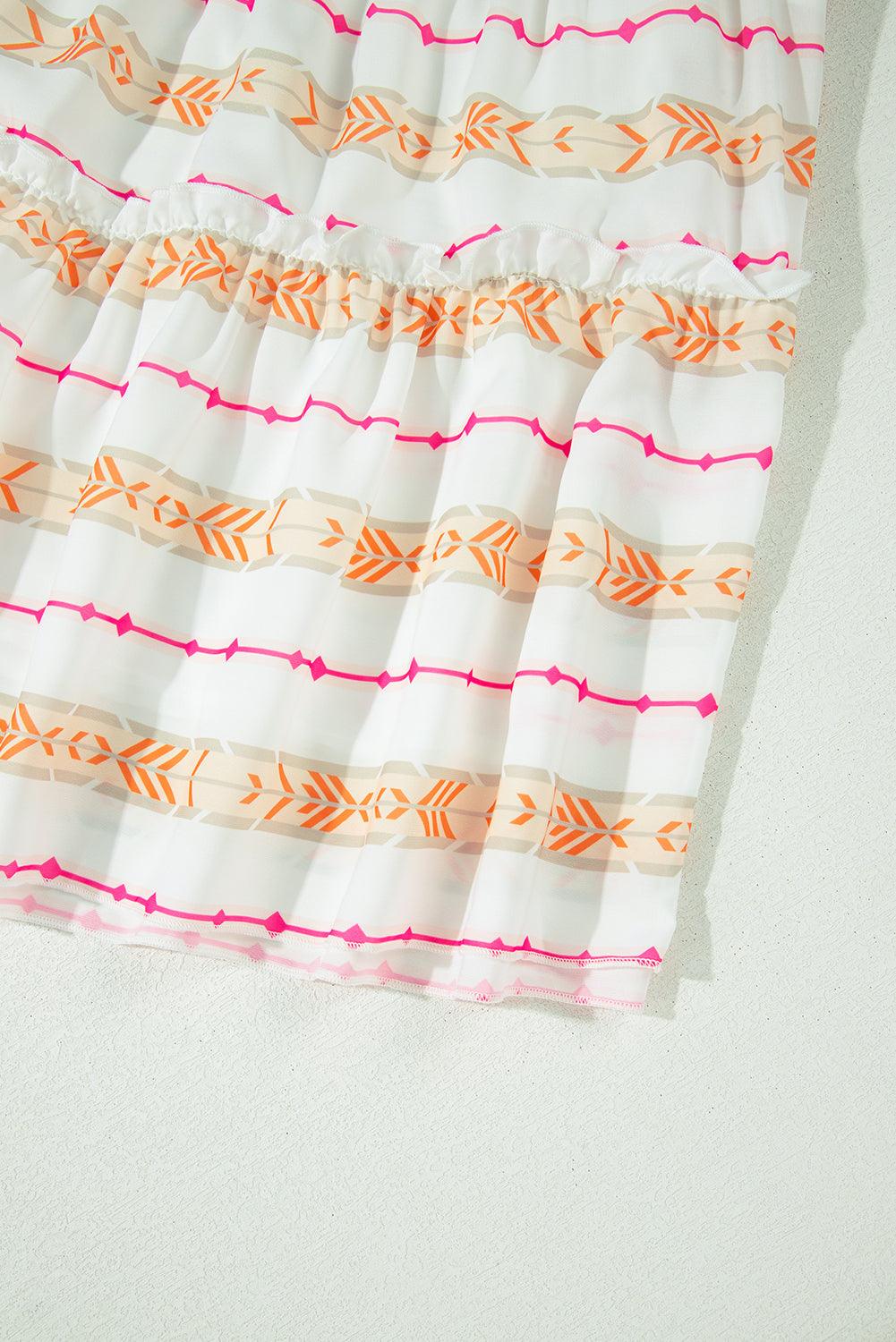 Losse Jurk met Geometrisch Patroon - Mini Dresses - Jurkjes.co